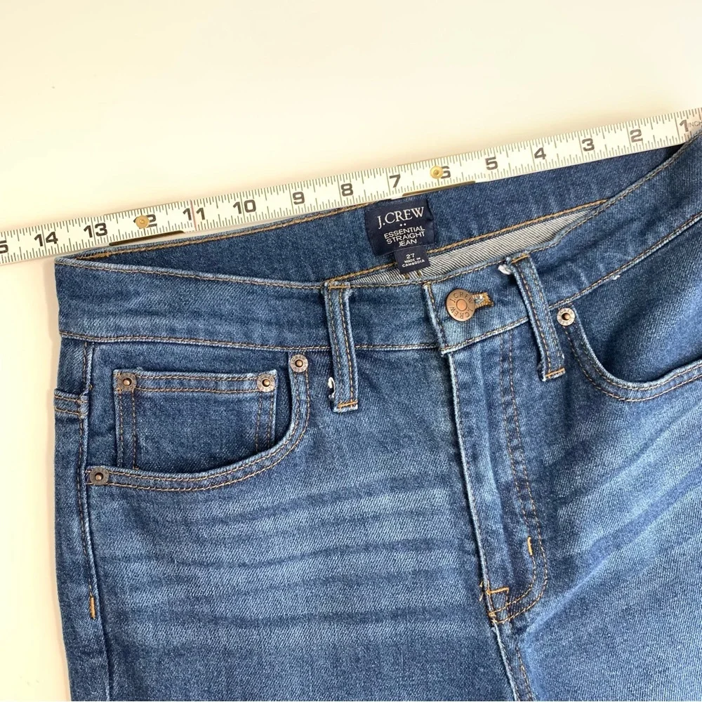 J CREW Essential Straight Leg Jeans Size 27 High Waisted